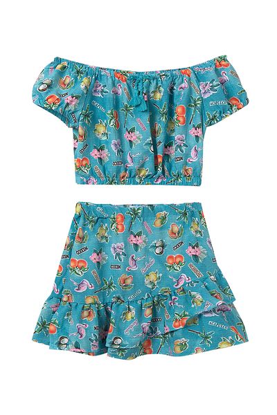 MAYORAL Girl Set blouse and skirt 6989 Green