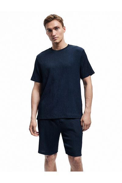Koton Textured Lace-Up Shorts with Pocket Detail