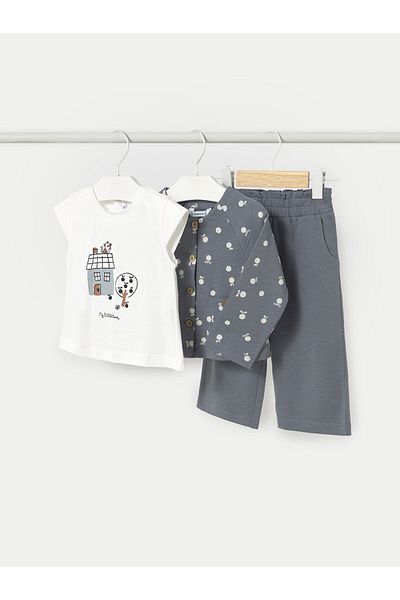 MAYORAL mayoral Girl Set of blouse, top and pants 1574 Gray
