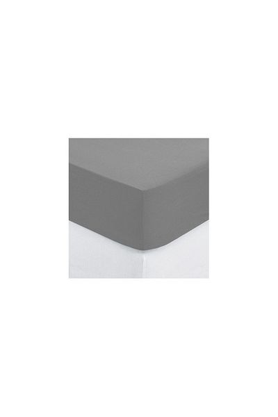 Atmosphera Créateur D'intérieur Drap house fitted sheet, grey, cotton, 140x190 cm
