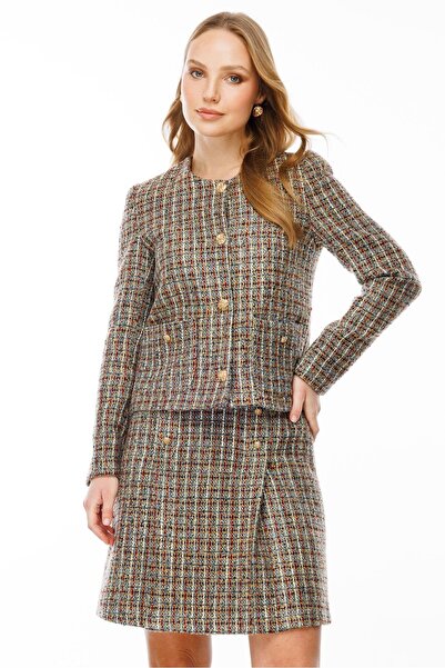 accort Bisiklet Yaka Kalın Ceket-MAVİ