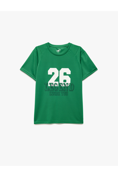 Koton Crew Neck Short Sleeve Printed Oversize Sports T-Shirt