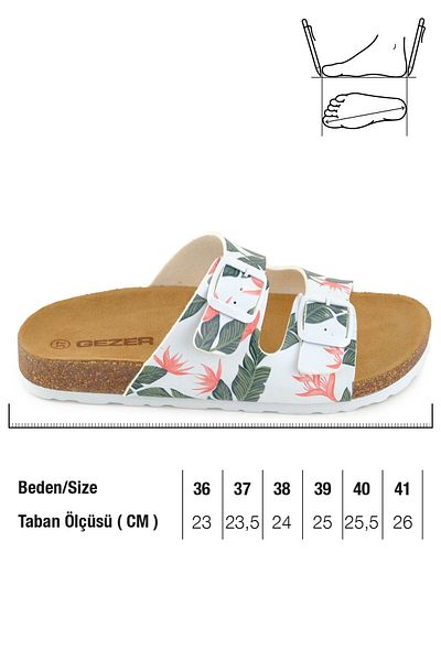GEZER Women's Summer Comfortable Cork Pvc Sole Two Buckle Adjustable Daily Slippers