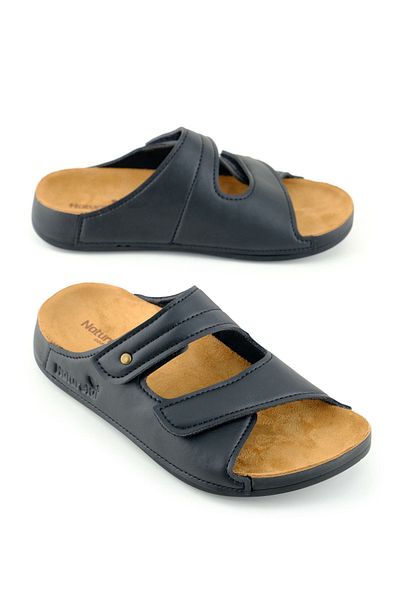GEZER Naturela Women's Summer Faux Leather Two Velcro Belt Adjustable Comfort Sole Daily Sweaty