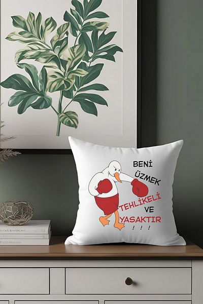qoeuyl boutique It's Dangerous and Forbidden to Hurt Me Printed Fun Gift Fiber Filled Satindecorativemini Pillow
