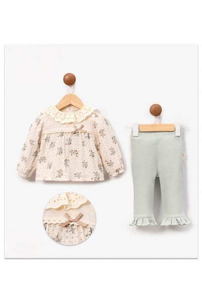 Bulut Baby Baby Girl Floral Desan Lace 2-Piece Set