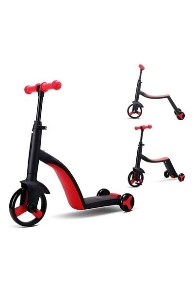 WINNERS Winner Sky 3 In 1 Convertible Tricycle Balance Bike Kick Scooter For Kids Red