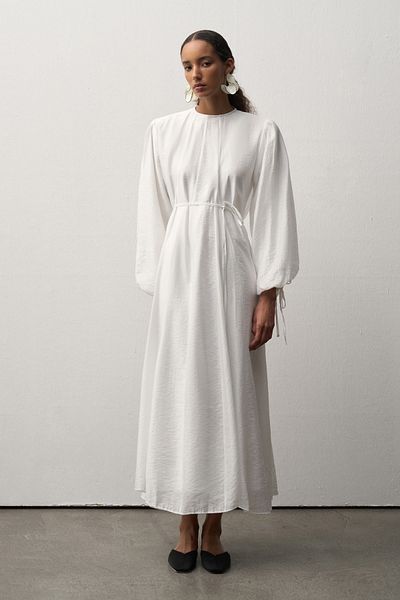 mathilda store White Lina Belted Maxi Dress