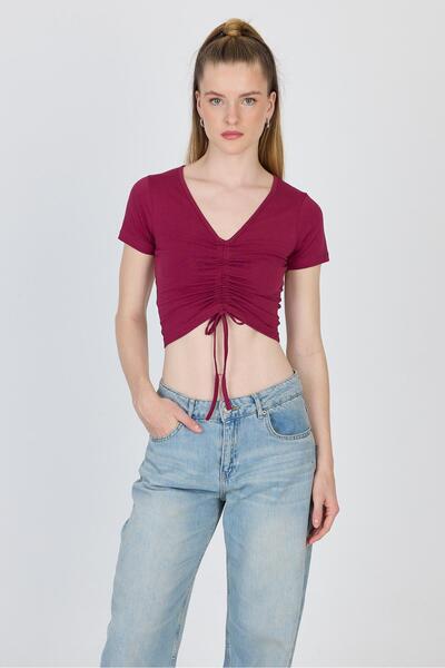 Rays Μπλουζάκι με λαιμόκοψη σε μπορντό V λαιμόκοψη 9201M