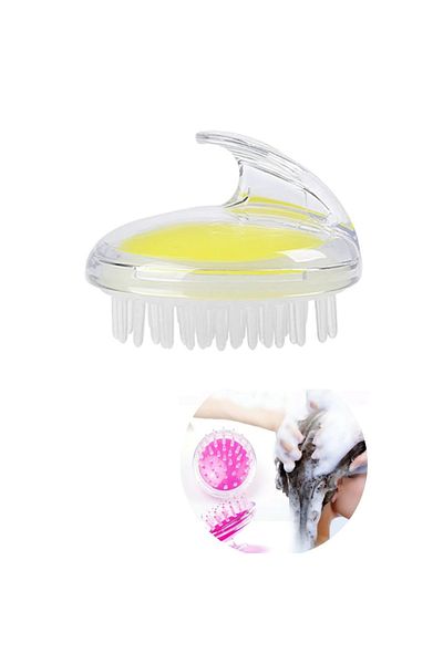 Toptan Bulurum Silicone Shower Brush with Fine Tip Shampoo Chamber - Hair Washing Massage Tool