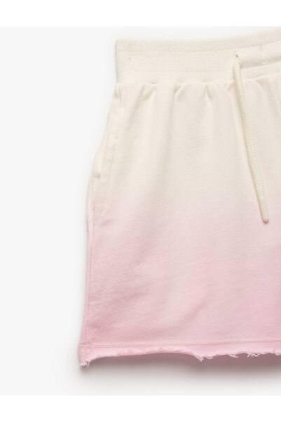 Koton Pamuklu Beli Bağcıklı Cepli Desenli Mini Şort