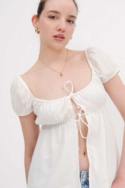 Addax Front Tie Blouse B128