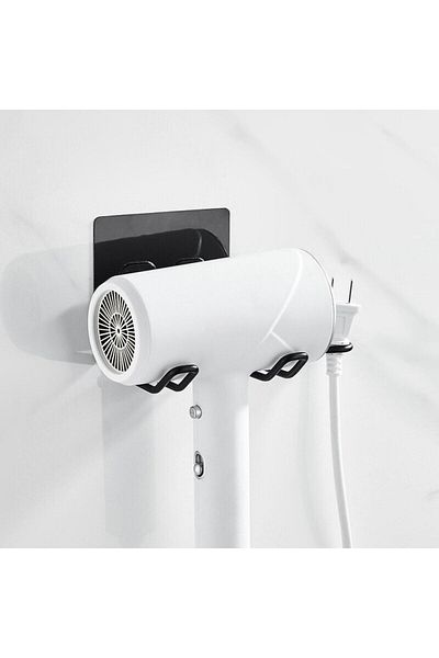 Toptan Bulurum Black Strong Adhesive Blow Dryer Hanger Holder Bathroom Hanger