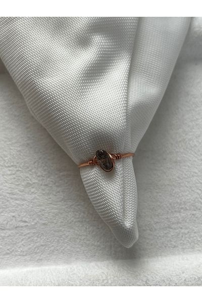 Pel Design Broken Smoky Quartz Adjustable Copper Wire Ring