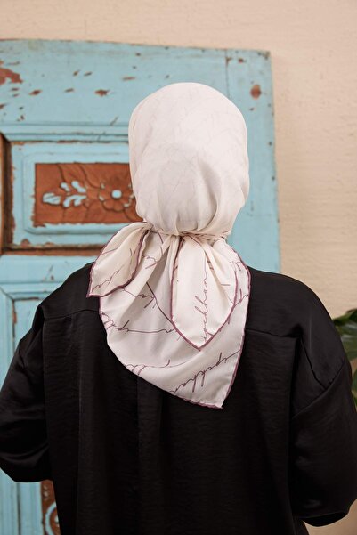 İpekhan Λεπτό βαμβακερό μαντίλι με μοτίβο γραφής