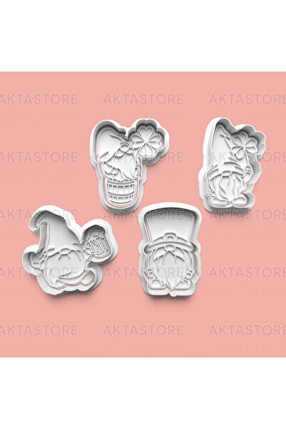 AKTASTORE Irish Gnomes Cookie Mold and Fondant Mold Set of 4