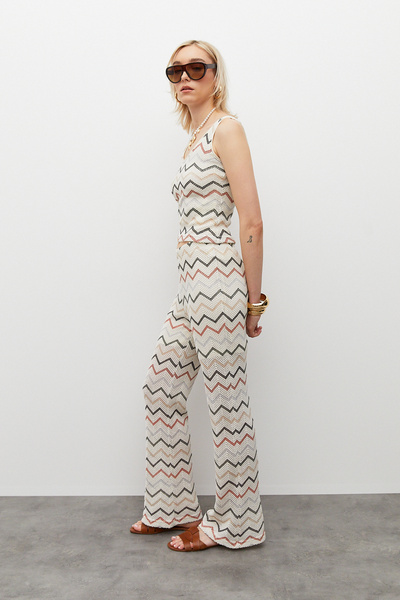 urban focus Patterned Elastic Waist Trousers