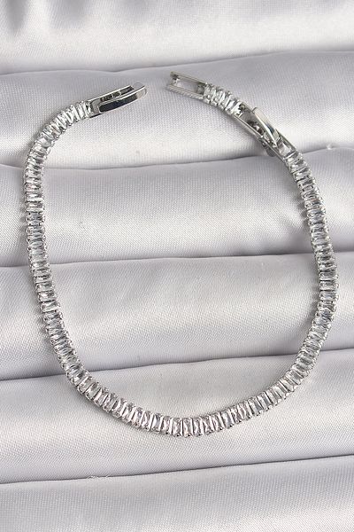 NEZADE STORE Brass Silver Color Zircon Stone Waterway Model Women's Bracelet - Tj-Bb6724