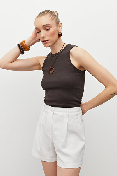 urban focus Linen Shorts with Elastic Waist