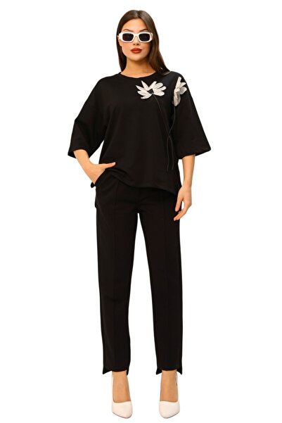 FashionForYou Casual κοστούμι TEXA, παντελόνι με τσέπες, ασύμμετρο μπλουζάκι ...