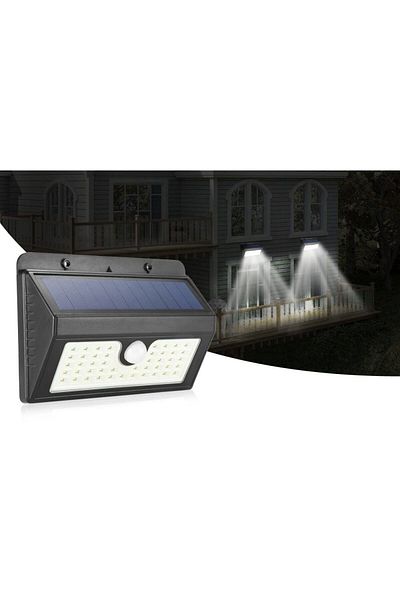 KATHODE Wall lamp with solar panel and motion sensor, 45 LEDs