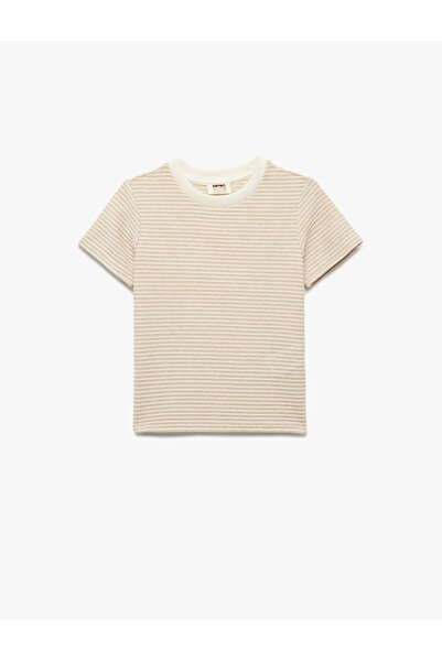 Koton Short Sleeve Crew Neck Striped T-Shirt