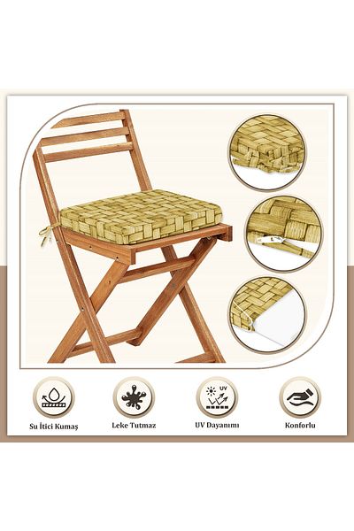 Evim 6-Piece Wicker Liquid-Proof Stain-Proof Zippered Lace Chair Cushion 40 X 40 cm