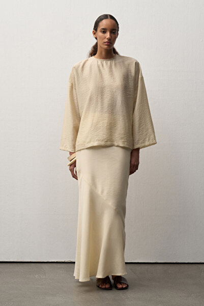 Mathilda Store Kadın Bej Şifon Görünümlü Elena Bluz