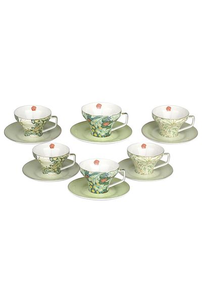 Lucky Art Sylva Porcelain 6-Piece Teacup Set