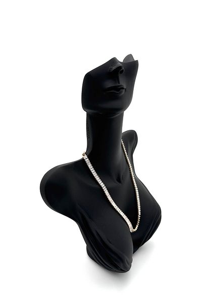ELİOSA Silver Thick Length Adjustable Stainless Steel Necklace