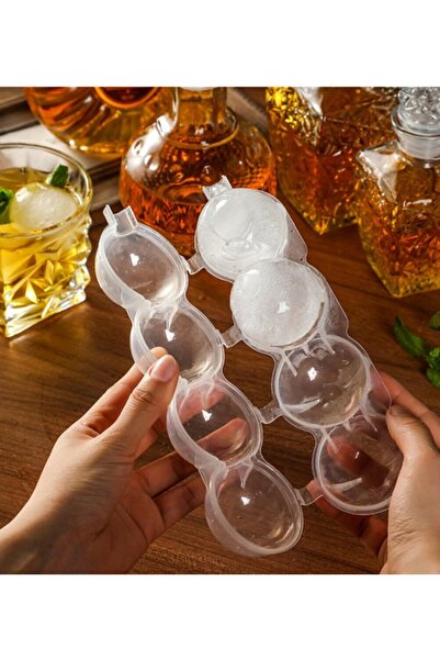 ELİZ BERRA MODA 4 Compartment Sphere Ice Ball Mold Round Ice Ball