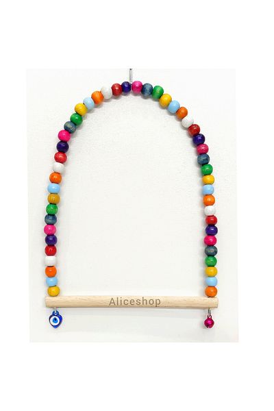 aliceshop Swing with Perches for Cockatiels and Birds of Different Sizes