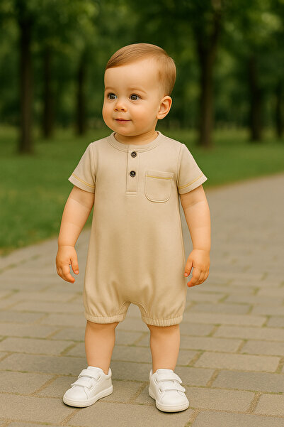 Kidaxi Collared Buttoned Baby Barbatose
