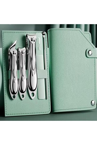 SİNKA Paslanmaz Manikür Set 5'li Batık Tırnak Ve Mantarlı Ayaklar İçin Uygun Deri Çantalı