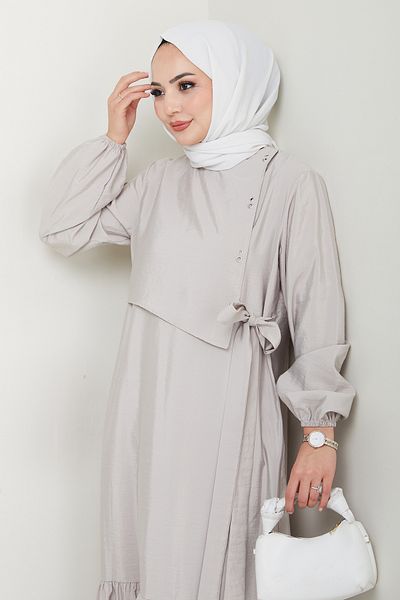 InStyle Modal Stone Dress with Bird's Eye Detail