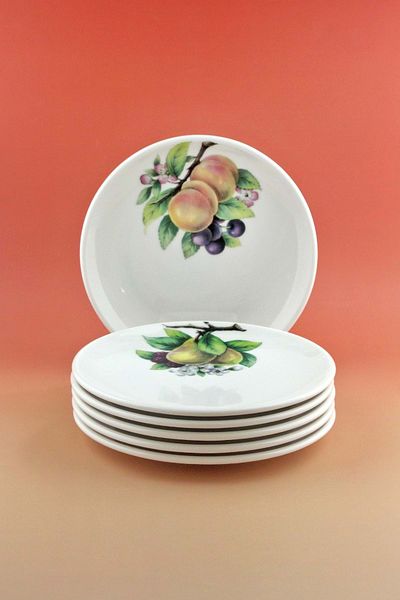 Bursa Porselen Dekor Fruit 6 Pieces Porcelain Cake Plate
