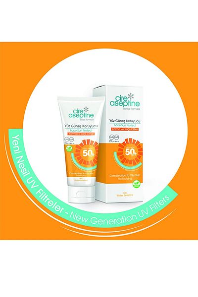 CIRE ASEPTINE Facial Sunscreen Cream Spf 50+ – for Combination and Oily Skin, Mattifying Effect, 50 m