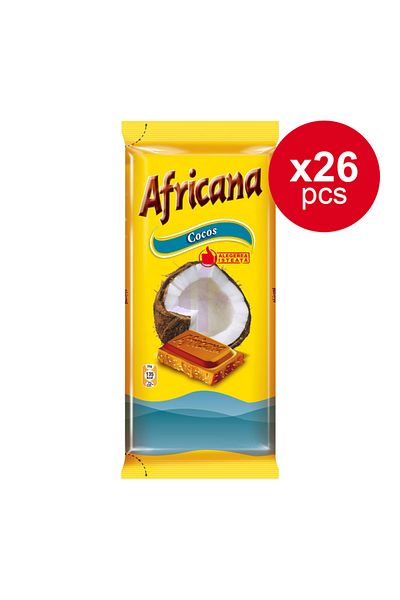 Africana Ciocolată africană cu nucă de cocos 80 g x 26 bucăți