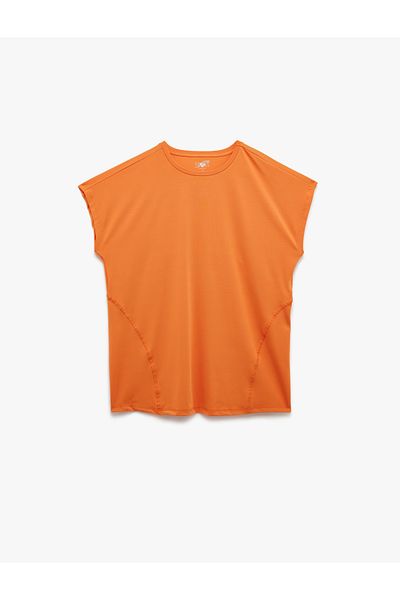 Koton Short Sleeve Crew Neck Sports T-Shirt with Stitching Detail