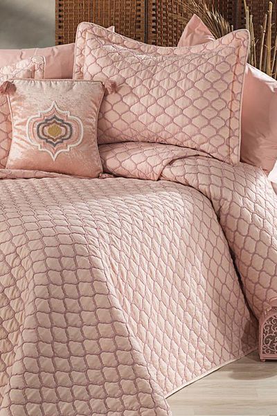 Bonny Home Melody Powder Silk Woven Soft and Luxurious Feel Double Bedspread
