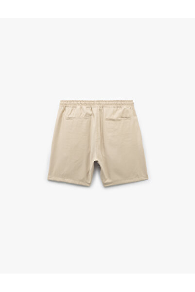 Koton Viskon Cep Detaylı Rayon Beli Bağcıklı Bermuda Chino Şort