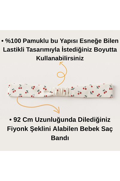 Chicsy Baby Baby Girl Cherry Patterned Bow Flexible Hair Band