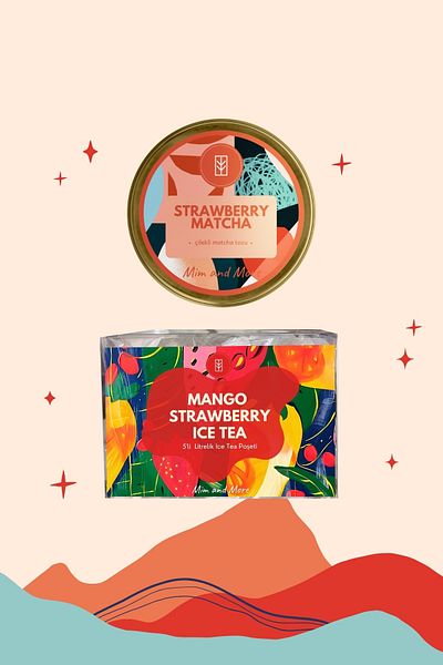 Mim and More Fruit Frest Pack - Mango Strawberry Ice Tea Pack, Strawberry Matcha 25 Gr