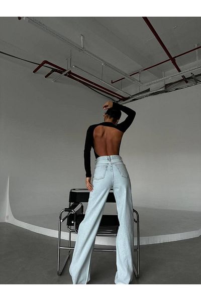 DENİKK TREND SPECIAL DESIGN Άνετο παντελόνι με φαρδύ πόδι PALAZZO DENIM JEAN PANT 30
