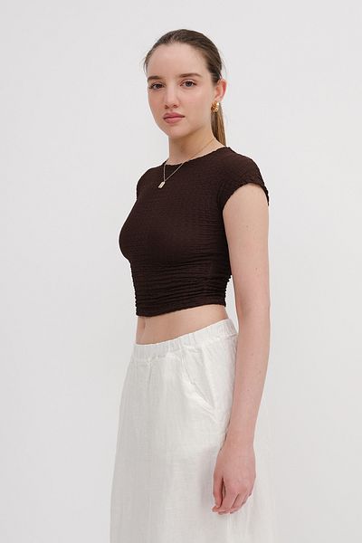Addax Textured Crop T-Shirt P18308