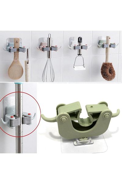 Toptan Bulurum 3Pcs Strap Adhesive Handle Holder Bathroom Organizer Strap Mop Mop Brush Handle Holder