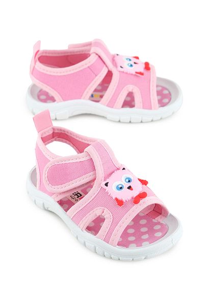 GEZER Girls' Summer Bottom Sole Pvc Comfortable Inner Sole Leave Velcro Adjustable Casual Sandals