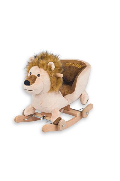 Tommybaby Educational Plush Wheeled Swinging Lion Wooden Swinging Lion