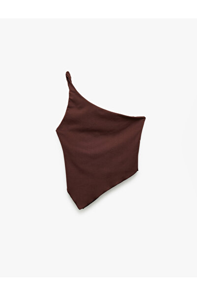 Koton Sleeveless Asymmetrical Wrap Single Shoulder Blouse