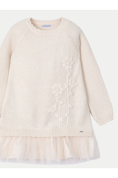 MAYORAL Girl Knitted Dress 4918 Beige